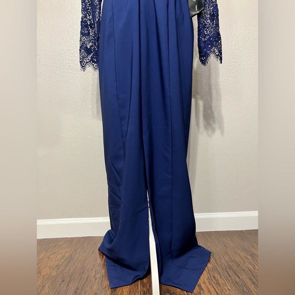 JS COLLECTIONS Women’s Maria Scallop Column Gown Blue Size 10 - Picture 15 of 16